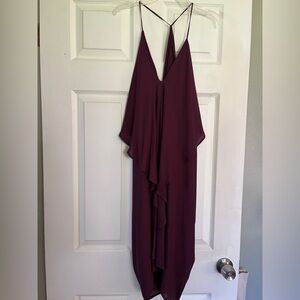 Lush burgundy racer back midi dress